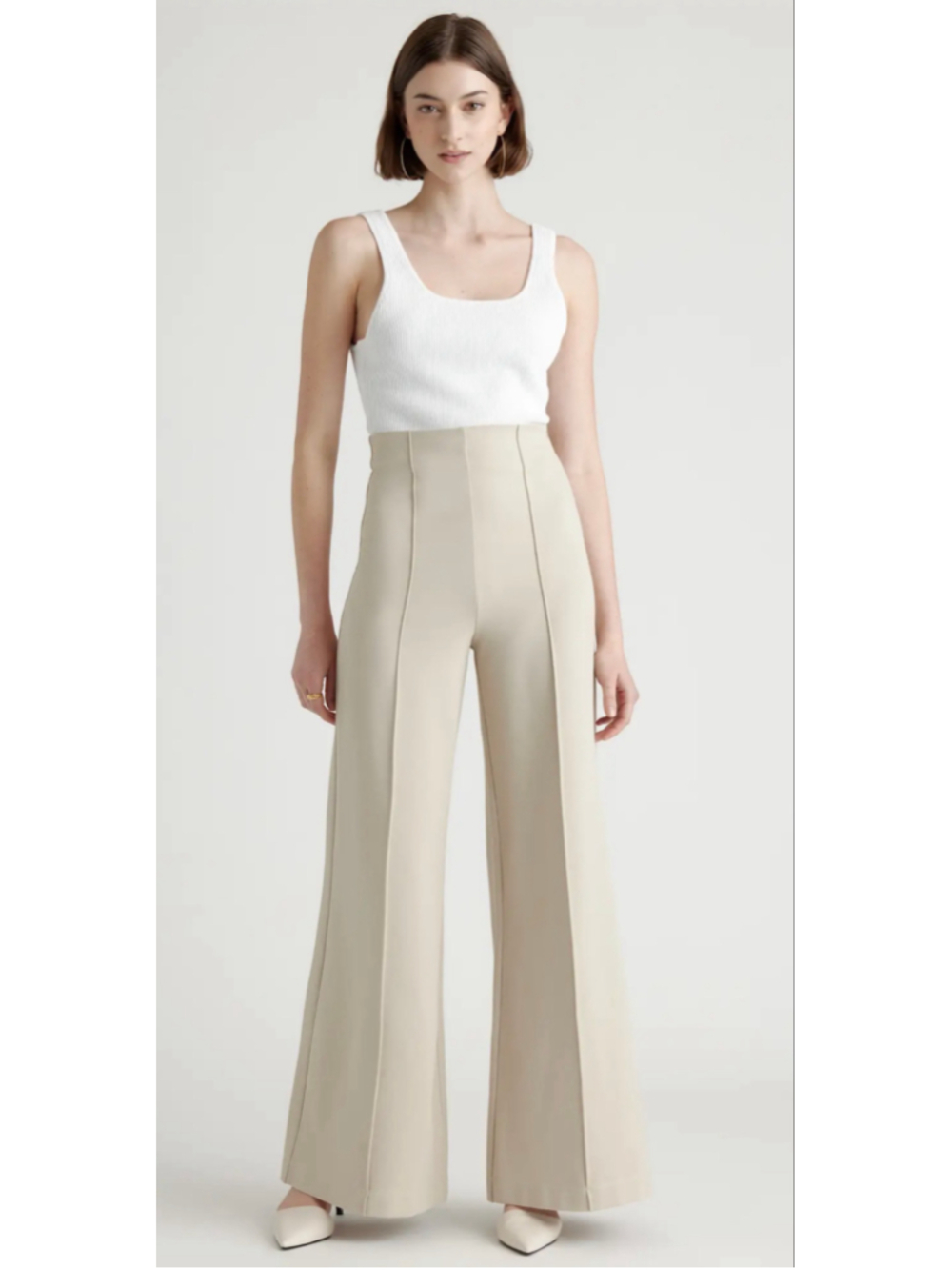 NWT Quince Ultra-Stretch Ponte Super Wide Leg Pants Sz S